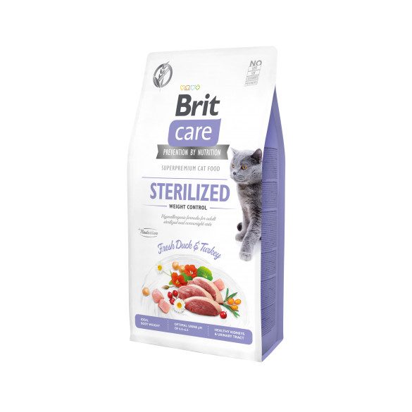Brit Care - Sterilized - Weight Controll Kacsa & Pulyka 2 kg