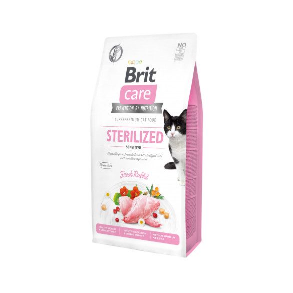 Brit Care Cat STERILISED - SENSITIVE NYÚL 7 kg