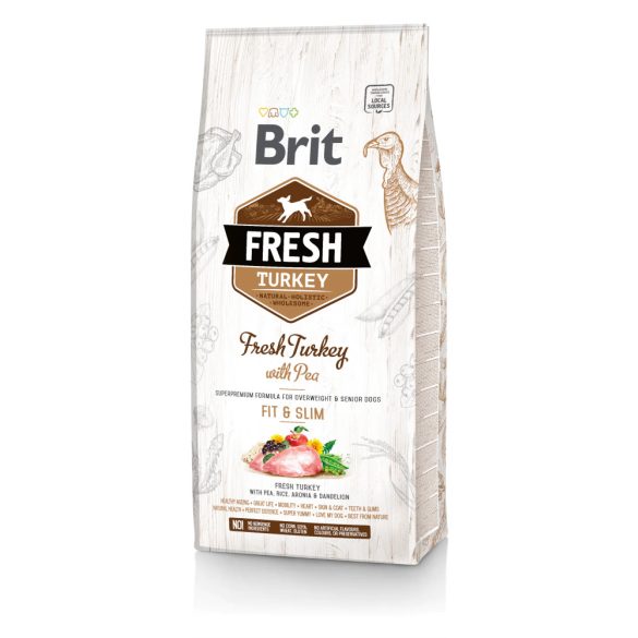 Brit Fresh Fit & Slim - Pulyka és Borsó 12 kg