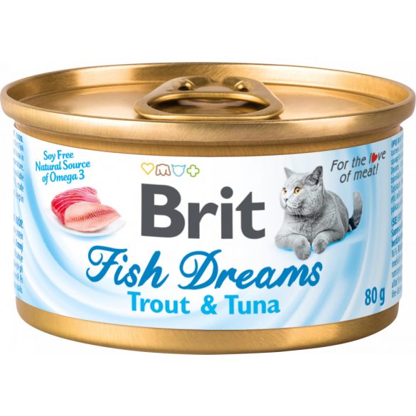 Brit Care macskakonzerv FISH DREAMS PISZTRÁNG & TONHAL